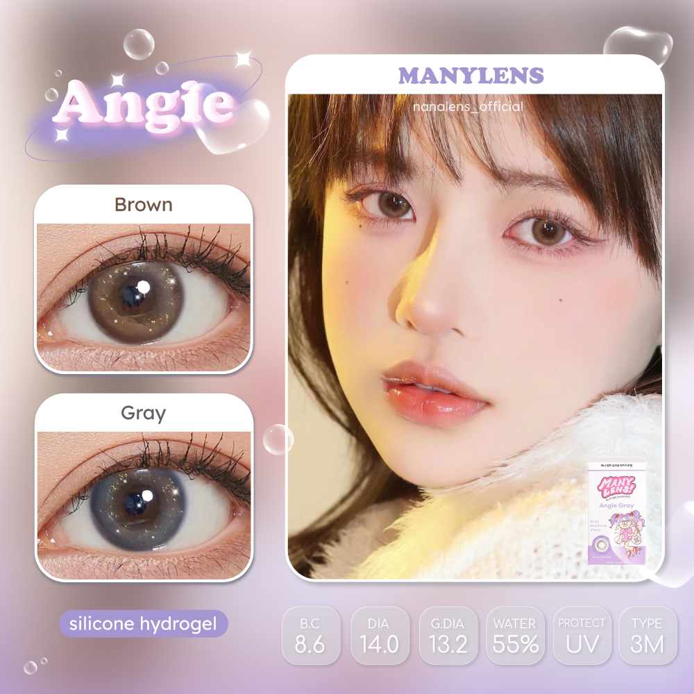 🧚🏻‍♀️Many Lens รุ่น Angie เลนส์ราย 3 เดือน ค่าสายตา -5.00 ถึง -10.00