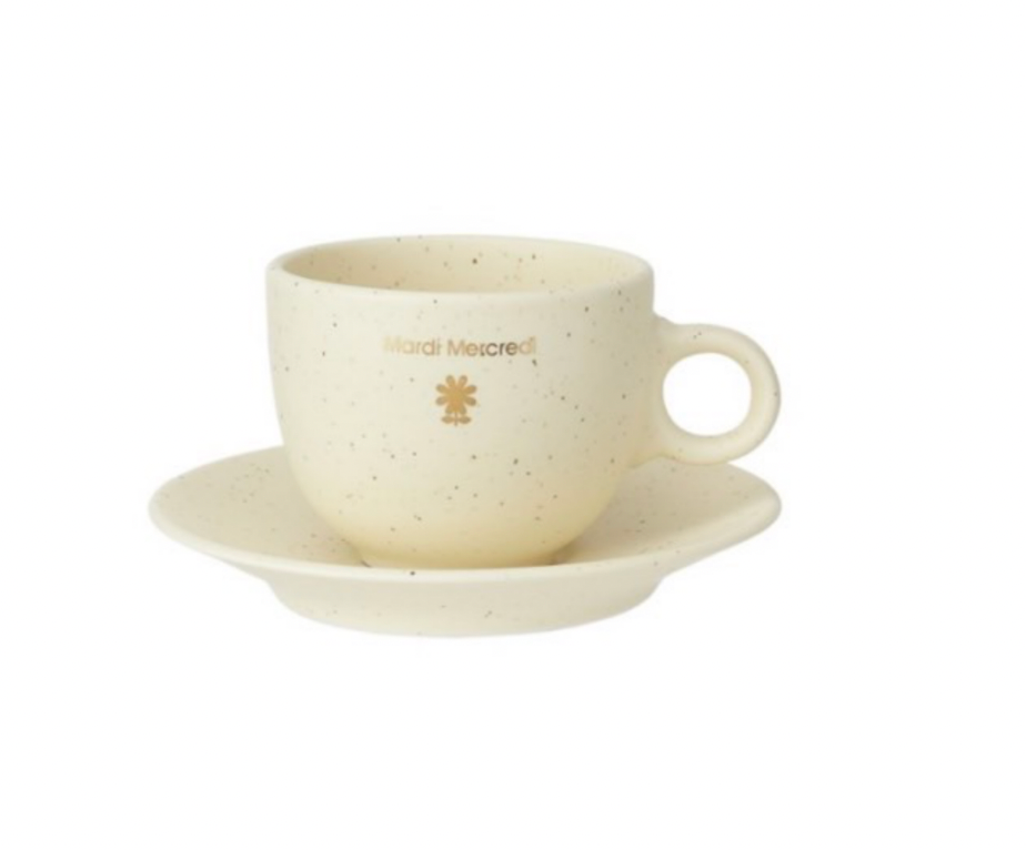 (พร้อมส่ง) Mardi Mercredi Flat Cup & Saucer