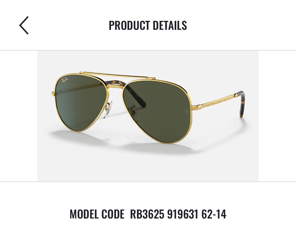 RAYBAN  RB3625 919631 NEW AVIATOR  62-14 (A108)