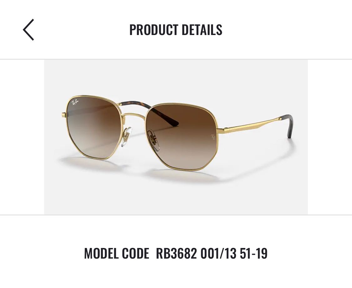 RAYBAN RB3682F 001/13 Size 51 (A108)