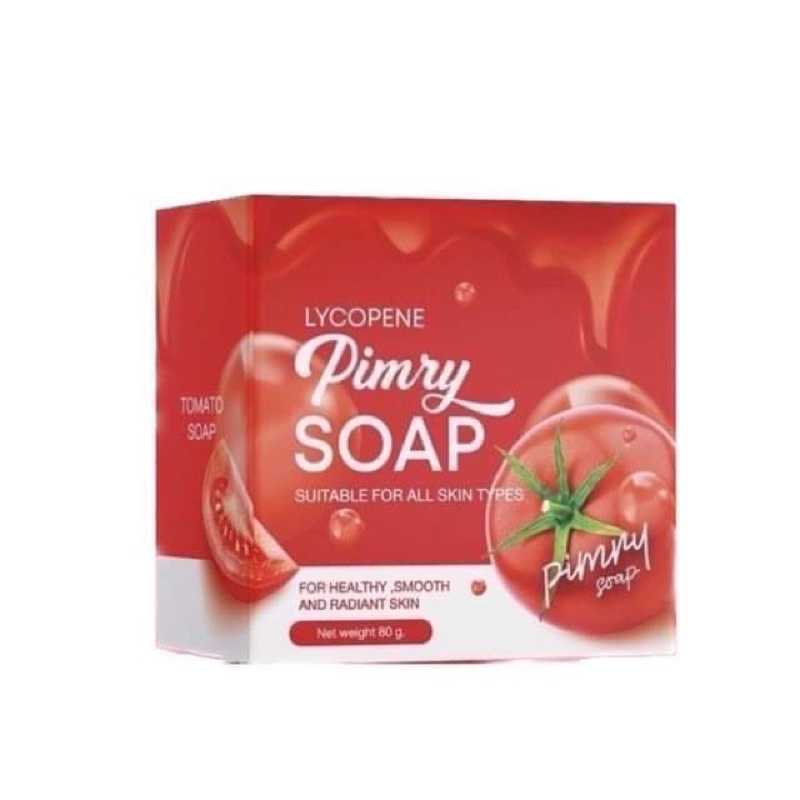 สบู่พิมรี่พาย สบู่ผิวขาว ของแท้100%   PIMRY TOMATO SOAP 80G.