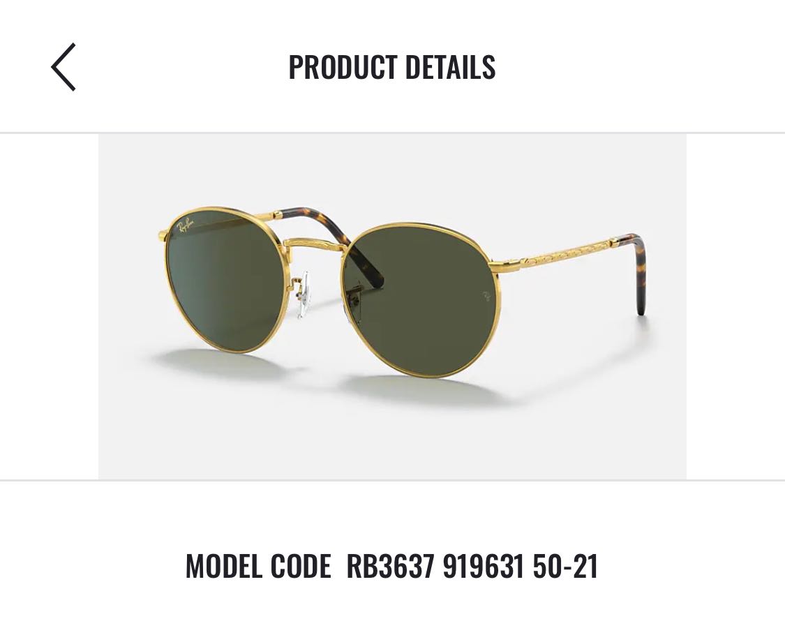 RAYBAN  RB3637 919631 NEW ROUND Size 50 (A108)