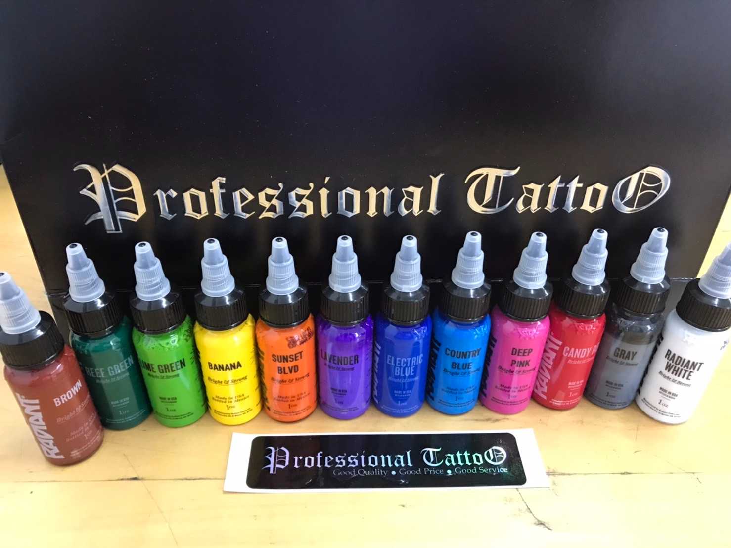 ชุดสี Radiant Colors Tattoo Ink 1 ออนซ์ ชุด 12 สี