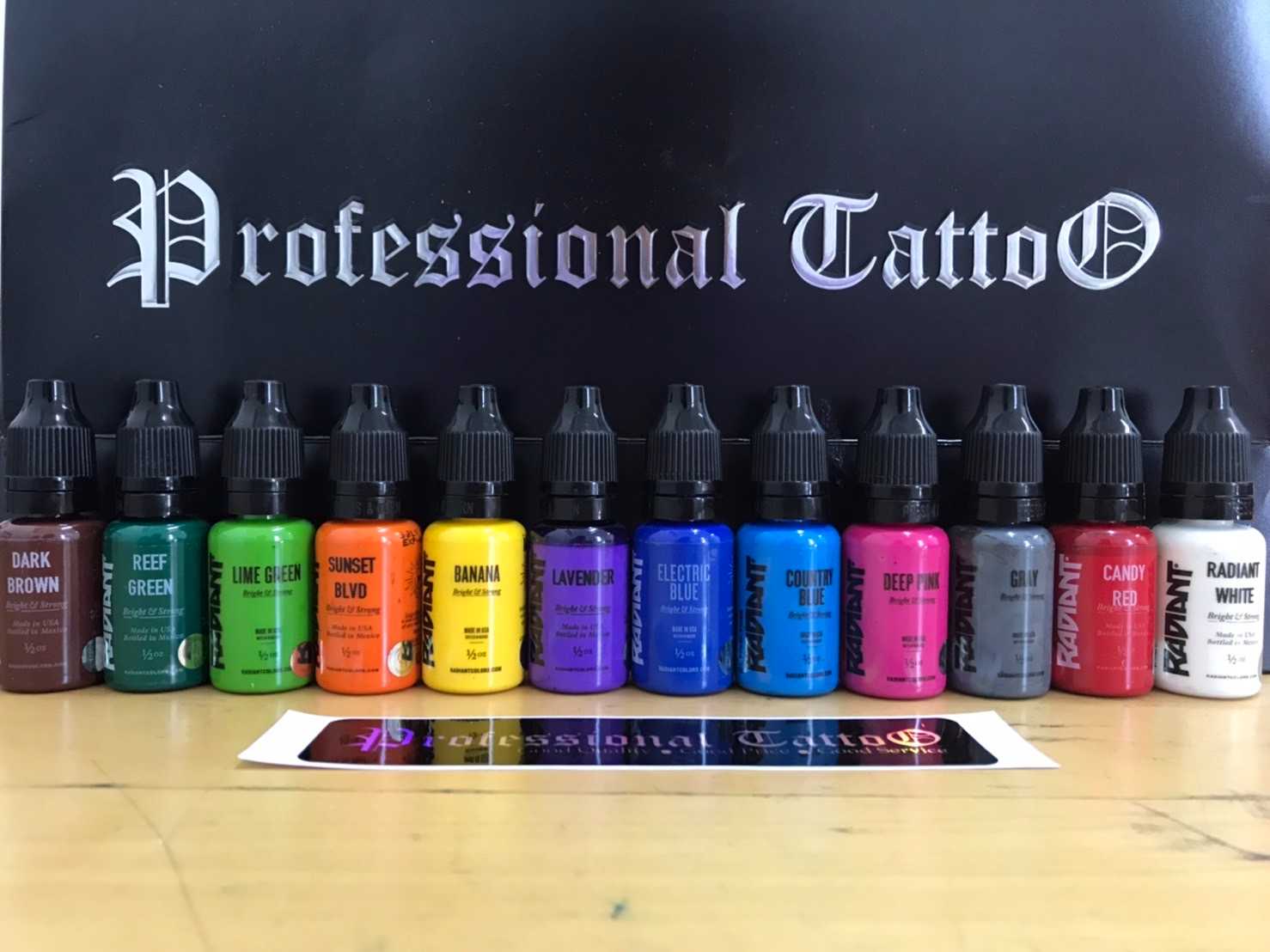 ชุดสี Radiant Colors Tattoo Ink ครึ่ง ออนซ์ ชุด 12 สี
