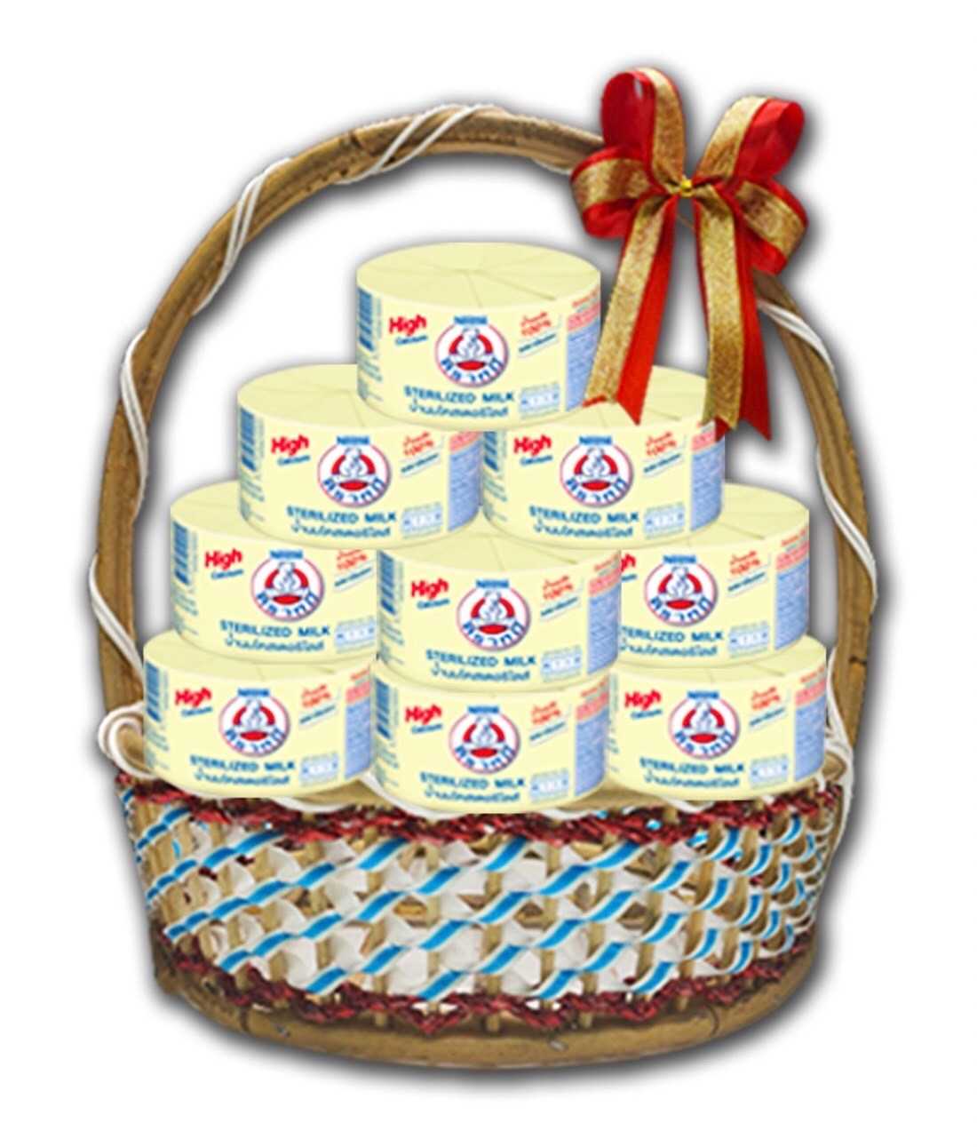กระเช้า นมหมี  1 โหล เหลือง/ฟ้า 720094(07)