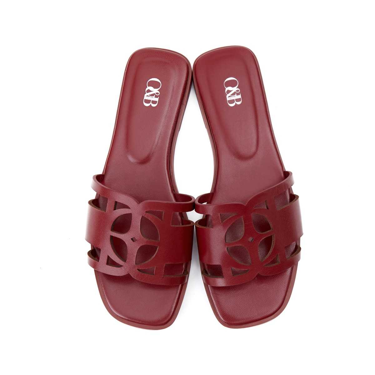 O&B รองเท้าหนังแพะรุ่น OANDB SANDALS IN OBSESSED RED