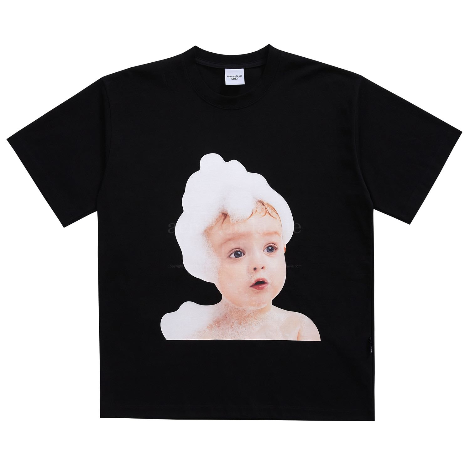 /พร้อมส่ง/ ADLV BABY FACE SHORT SLEEVE T-SHIRT BLACK BUBBLE