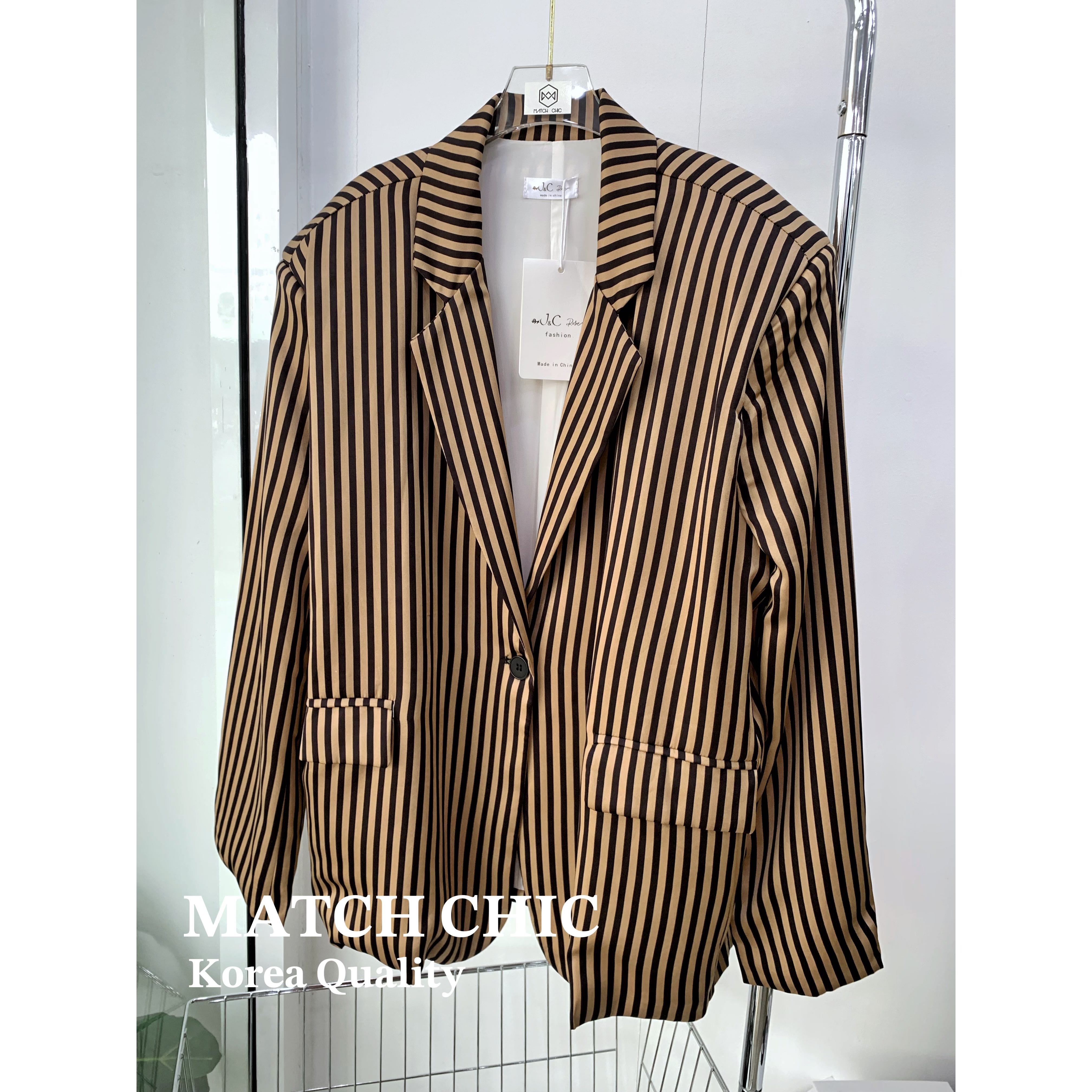 BLAZER OVERSIZED : STRIPED