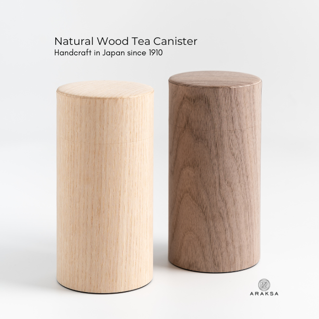 Handmade Tea Canister -Natural Wood (Made in Japan)