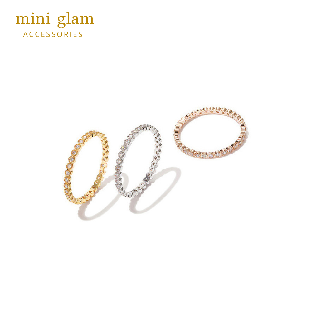 Miniglam Charlotte Zircon Ring Set (Tritone)