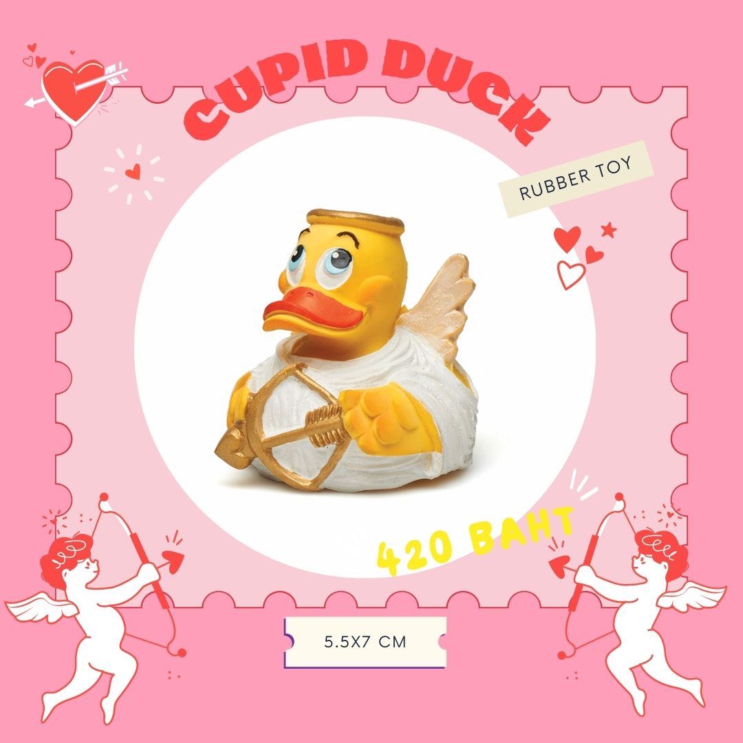 Cupid Duck ของเล่นสุนัข ลูกบอลบีบมีเสียง ยางธรรมชาติ 100% เกรดเด็กทารก