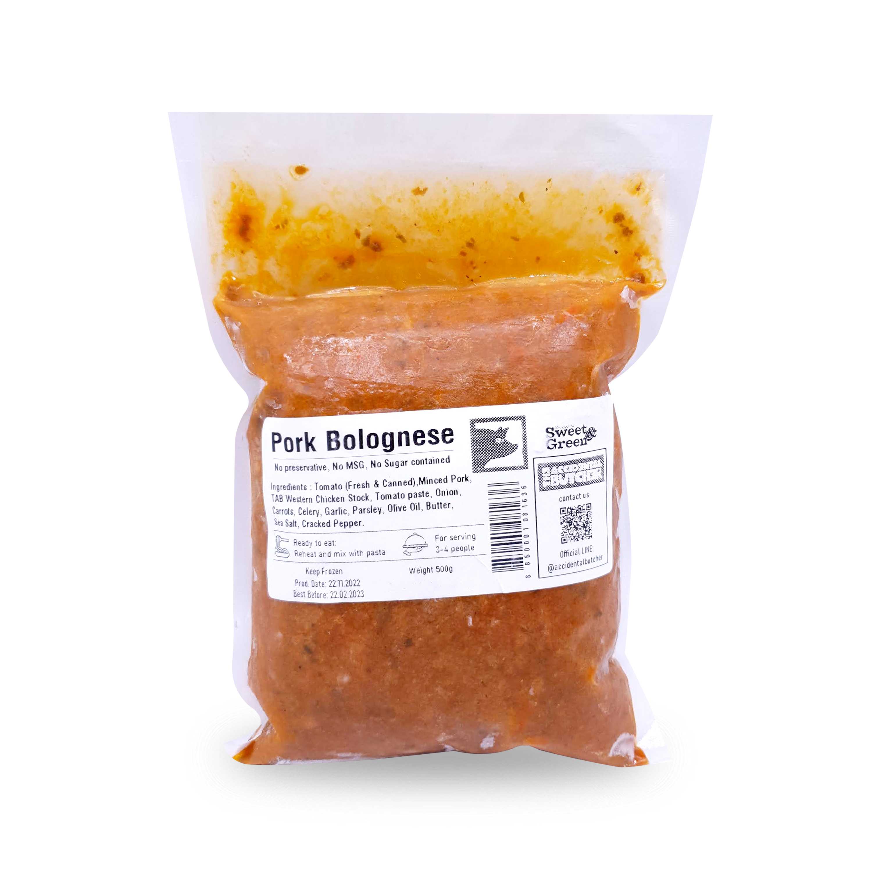 TAB Pork Bolognese 500 g. BBF 27/08/2025