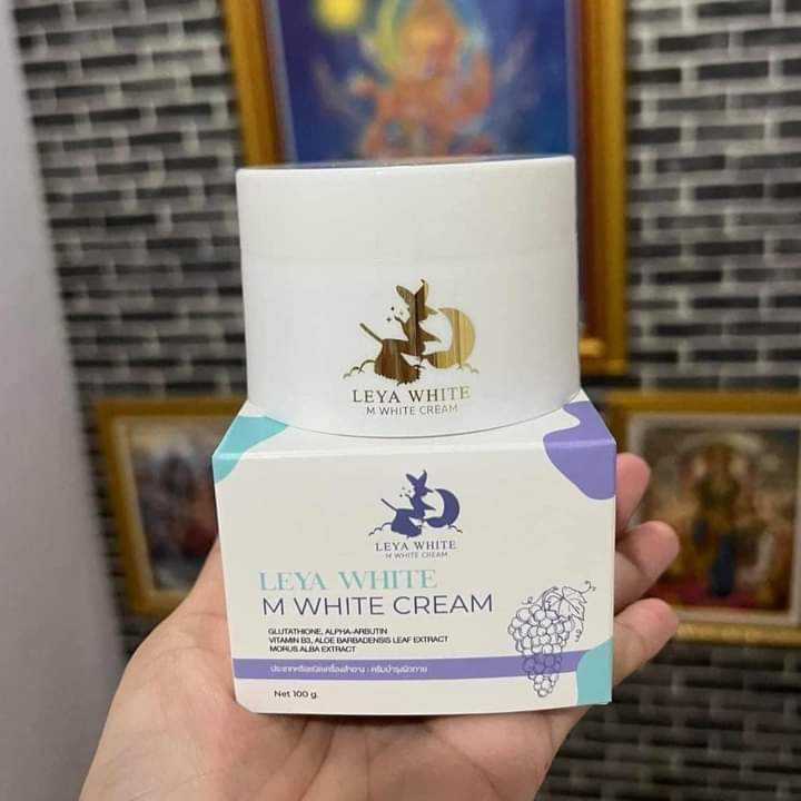โฉมใหม่ ลียาไวท์ Leya White M white cream   ครีมแม่มดโฉมใหม่ เอมไวม์ ไวท์ หัวเชื้อ​บำรุง​ผิว​ 100 g.