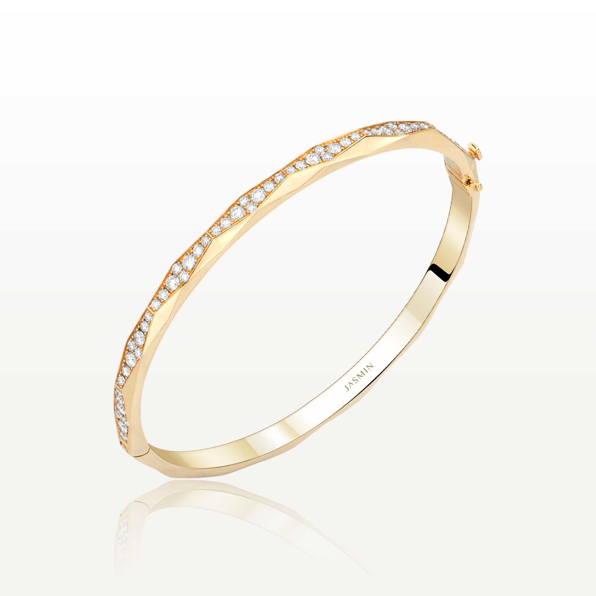 The Facet Yellow Gold Bangle TF-B10