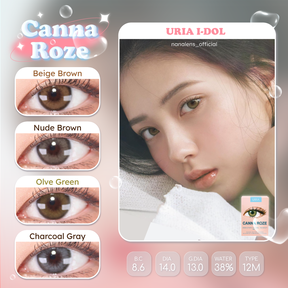 🌷Idollens รุ่น Canna Roze เลนส์รายปี ค่าสายตา 0.00 ถึง -5.50