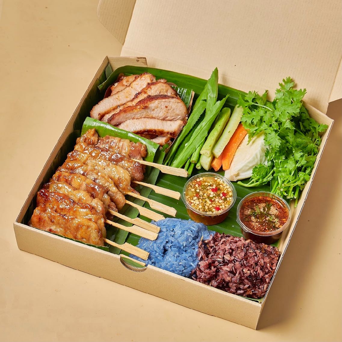 ชุดผสม M |หมูปิ้ง กับคอหมูย่าง| (Grab express only)