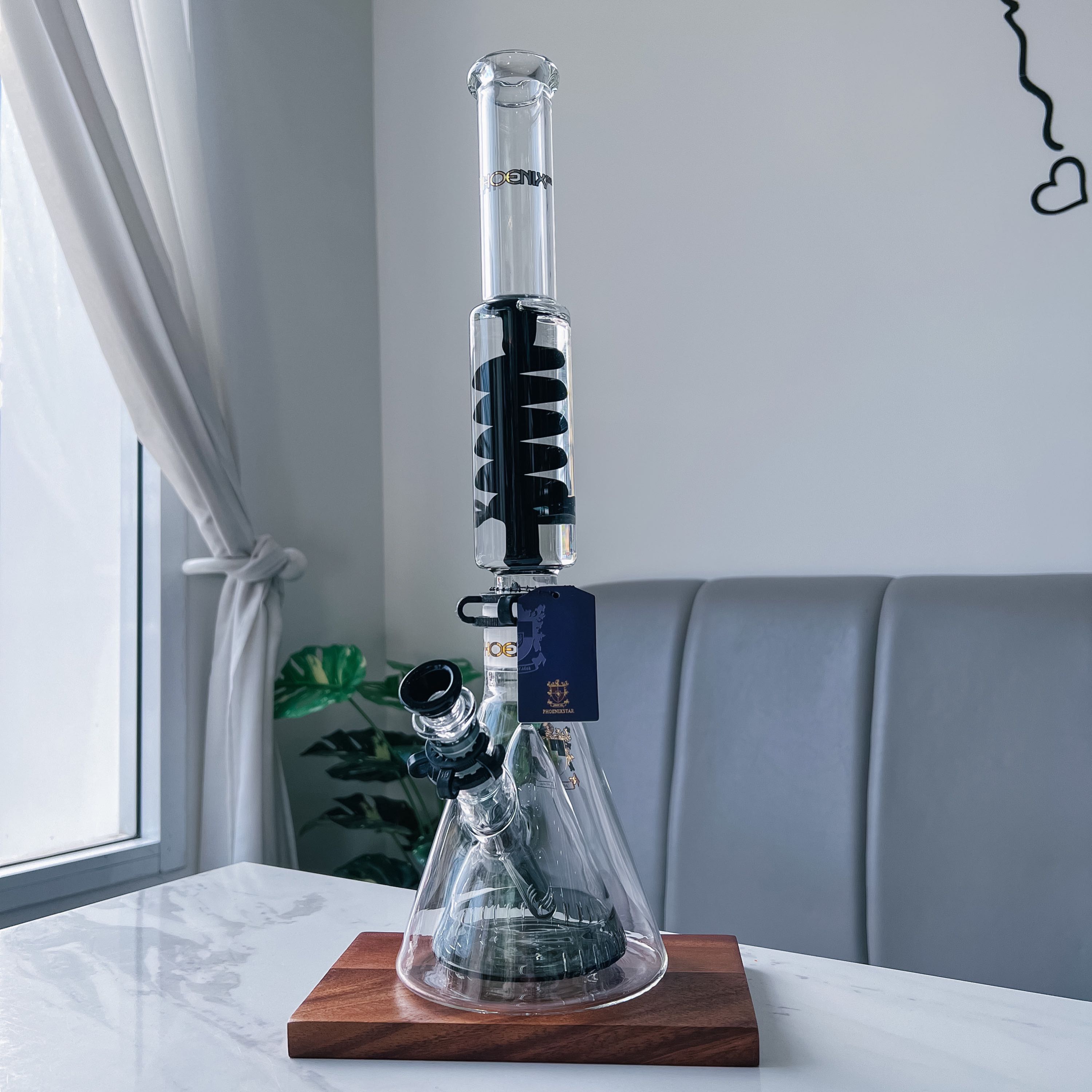PHX Star  Glycerin Coil w/ Double Beaker Bong | 45 cm