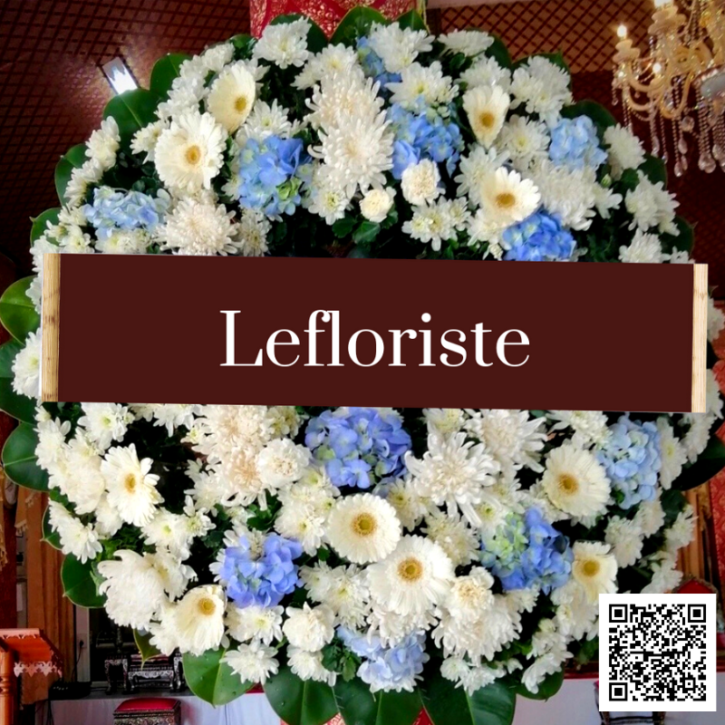 พวงหรีดดอกไม้สด Elegant Tribute 1