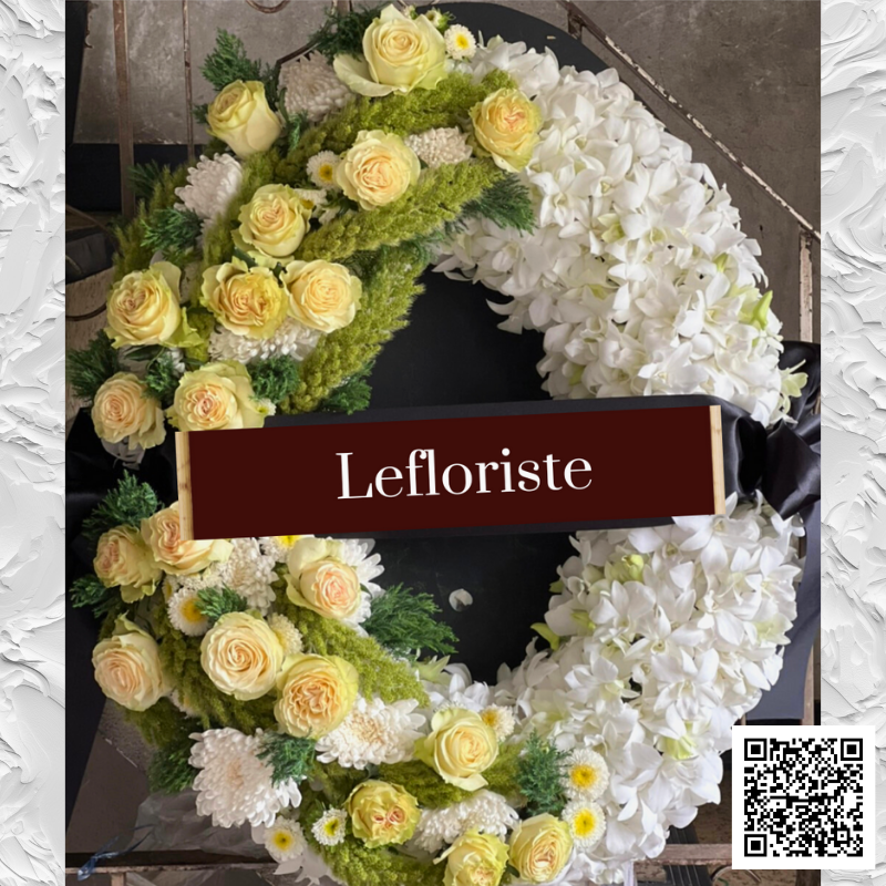 พวงหรีดดอกไม้สด Elegant Tribute 7