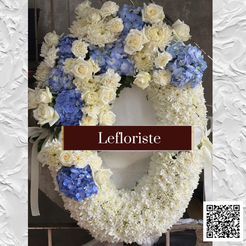 พวงหรีดดอกไม้สด Elegant Tribute 9