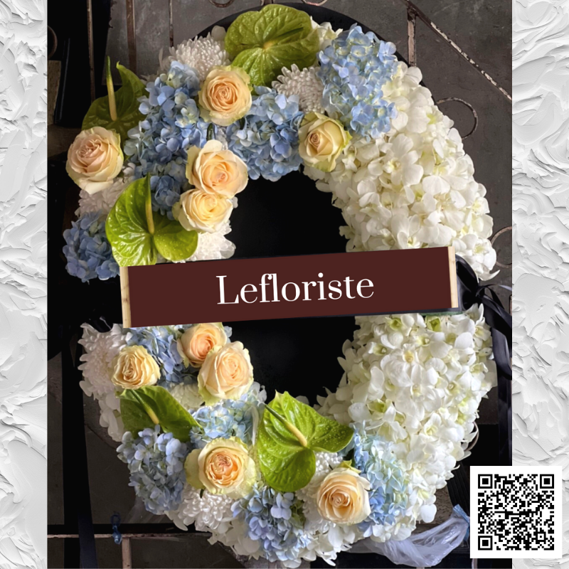 พวงหรีดดอกไม้สด Elegant Tribute 11