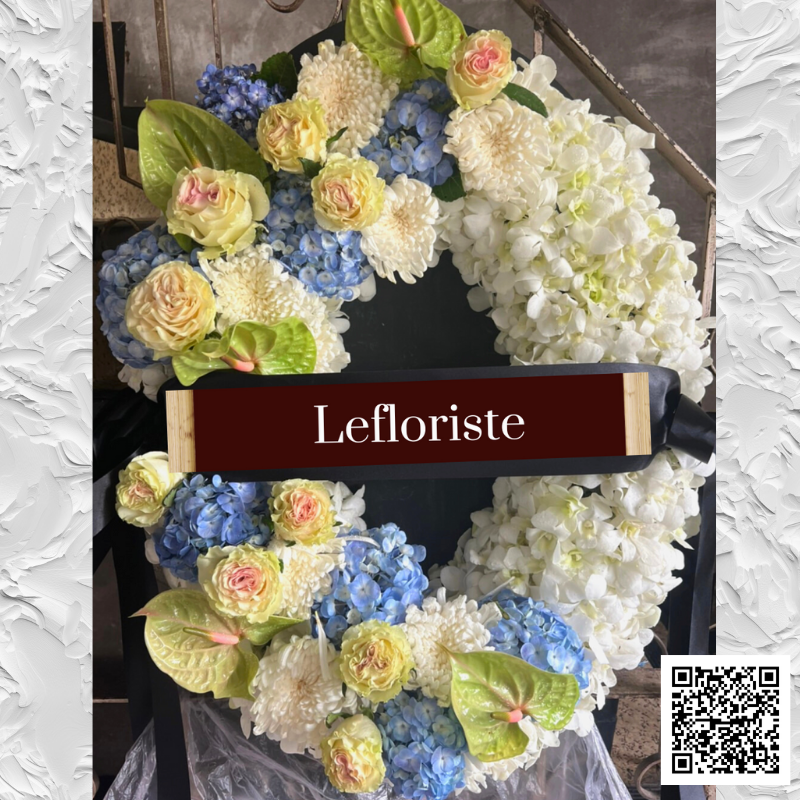 พวงหรีดดอกไม้สด Elegant Tribute 10