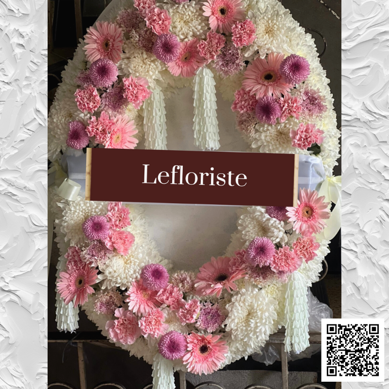 พวงหรีดดอกไม้สด Elegant Tribute 39