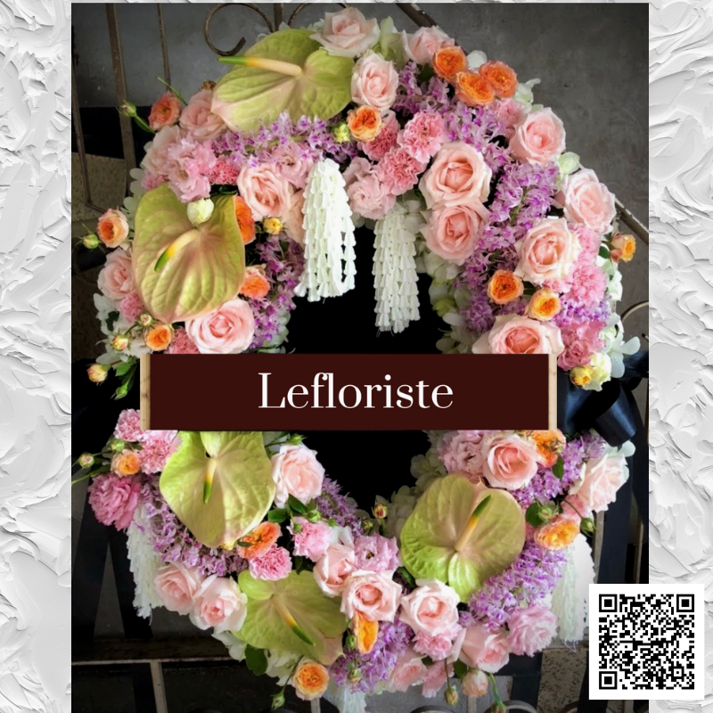 พวงหรีดดอกไม้สด Elegant Tribute 38