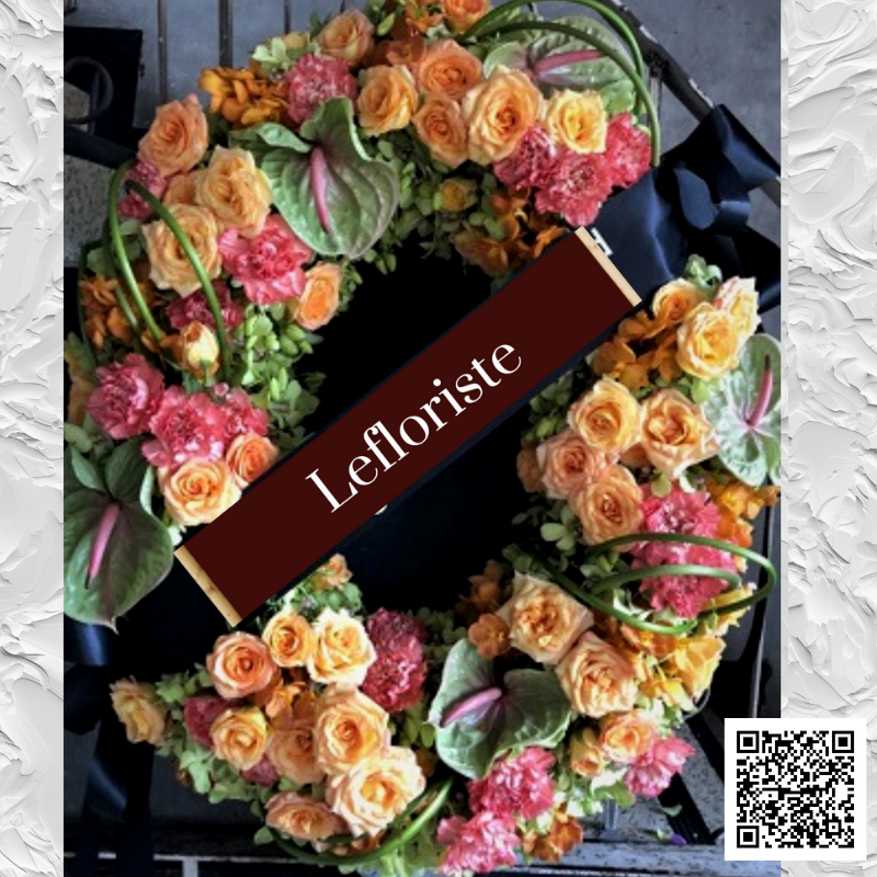 พวงหรีดดอกไม้สด Elegant Tribute 24
