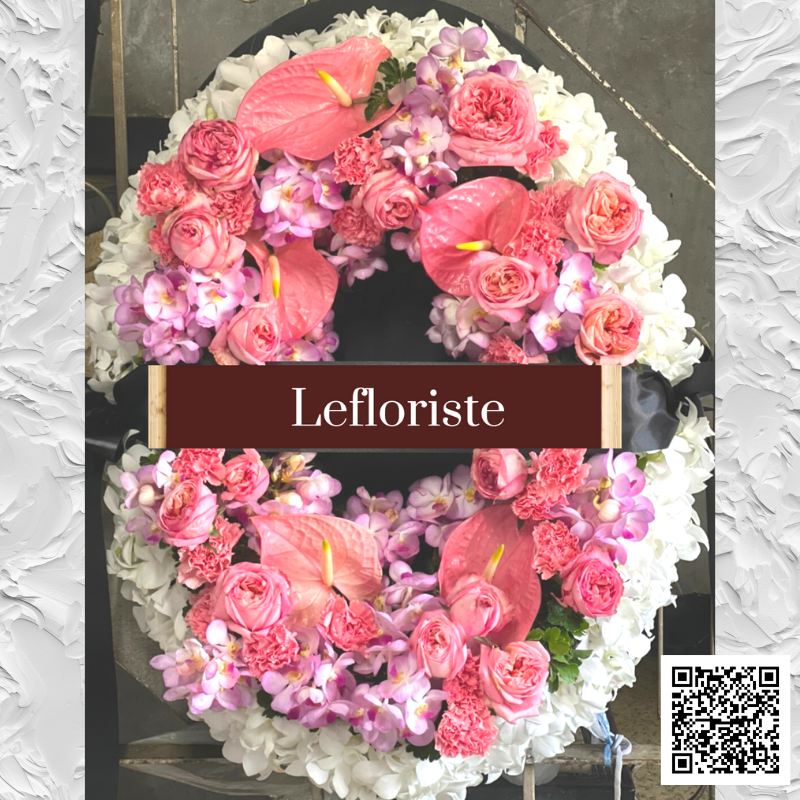 พวงหรีดดอกไม้สด Elegant Tribute 25