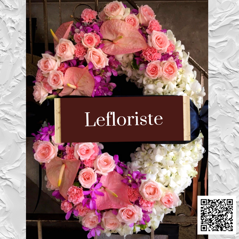 พวงหรีดดอกไม้สด Elegant Tribute 25