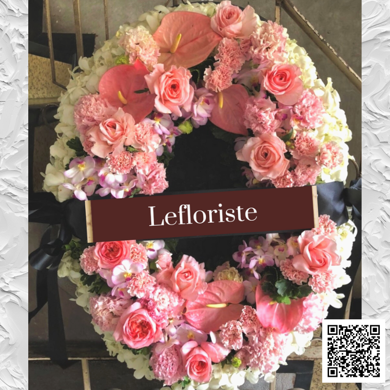 พวงหรีดดอกไม้สด Elegant Tribute 19