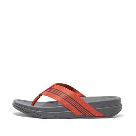 FITFLOP Men's SURFER Stripe Webbing- Red Clay [M] NEA รองเท้าแตะ ผู้ชาย ฟิตฟลอป  แท้