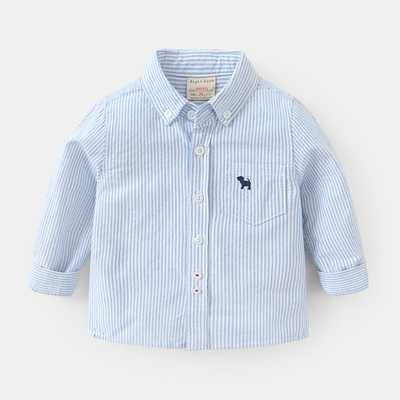 เสื้อเชิ้ต ลายทางสีฟ้า