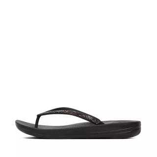 FITFLOP Women's IQUSHION Sparkle Flip-Flops  -Black [W] NEA รองเท้าแตะ ผู้หญิง ฟิตฟลอป แท้ R08