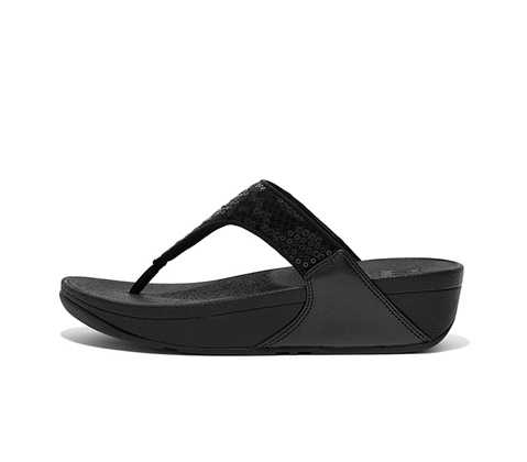 FITFLOP Women's SURFA Sequined -Black [W] NEA รองเท้าแตะ ฟิตฟลอป ผู้หญิง แท้ FL7