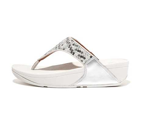 FITFLOP Women's SURFA Sequined -White [W] NEA รองเท้าแตะ ฟิตฟลอป ผู้หญิง แท้ FL7