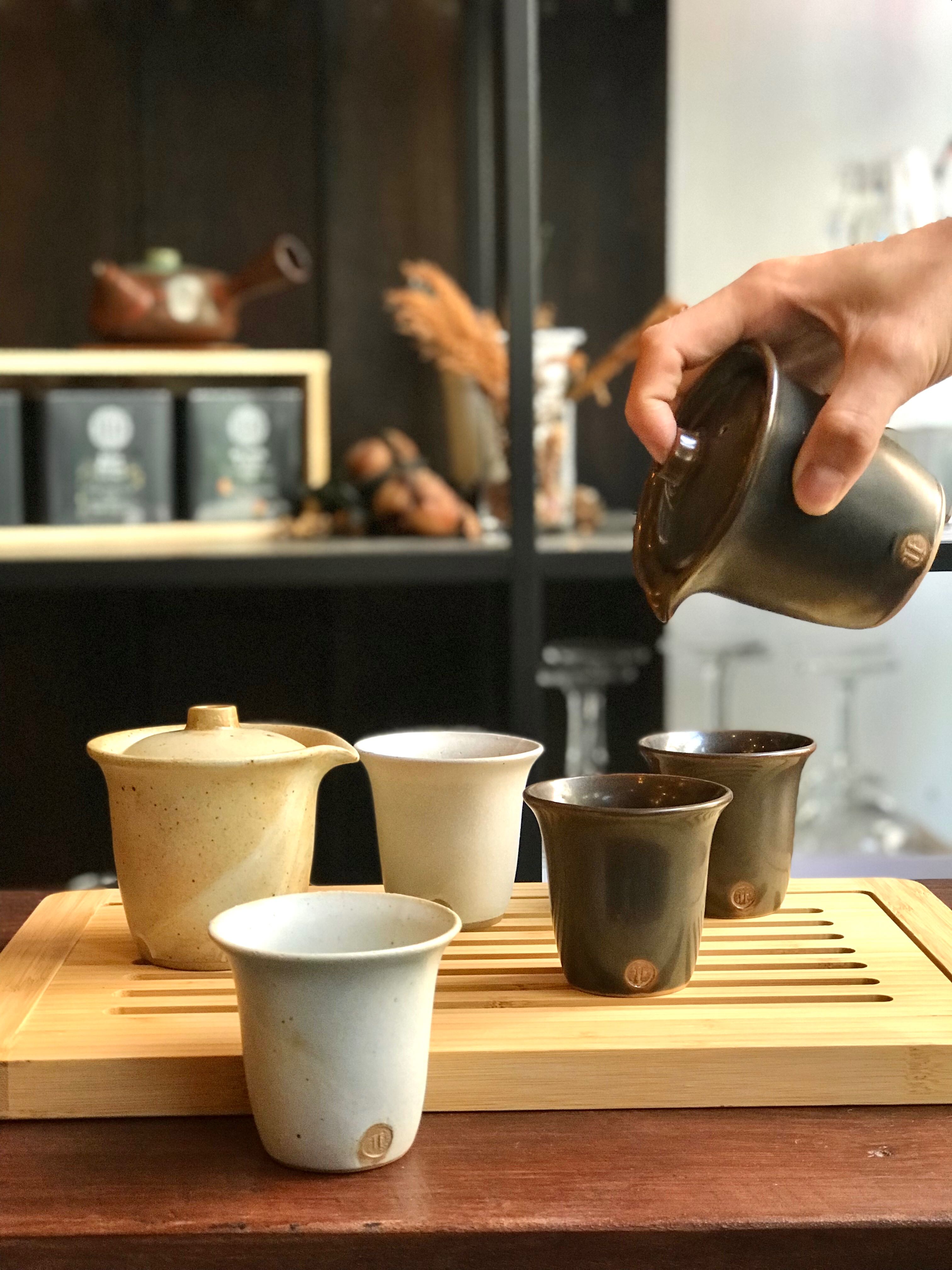 TE Ceramic Gaiwan Set เซ็ทชงชาไกวานเซรามิค และแก้วชาทำมือ by TE x West Tree Studio