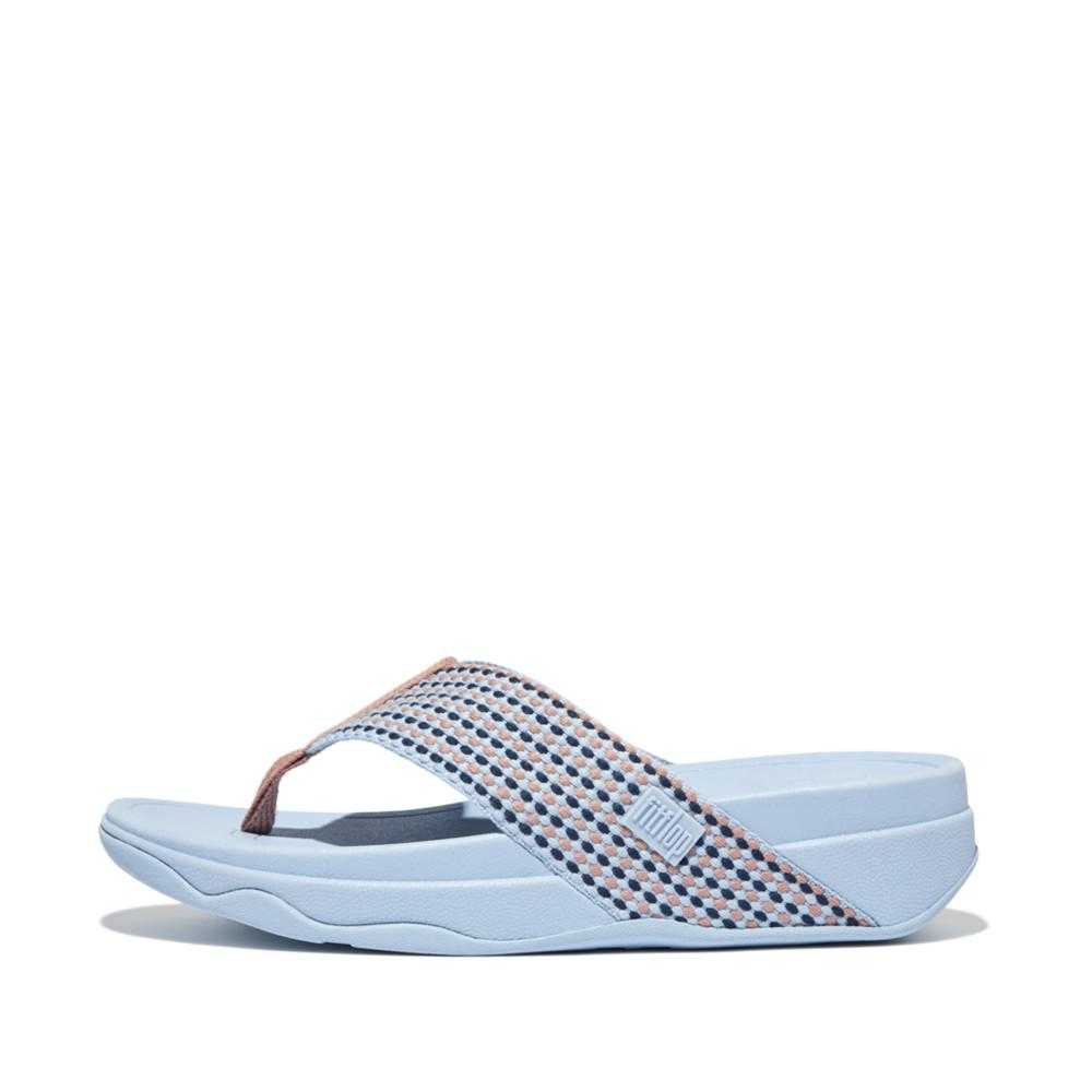 FITFLOP Women's SURFA Toe-Post Sandals -Sky Blue Mix [W] NEA รองเท้าแตะ ผู้หญิง ฟิตฟลอป  แท้ E84