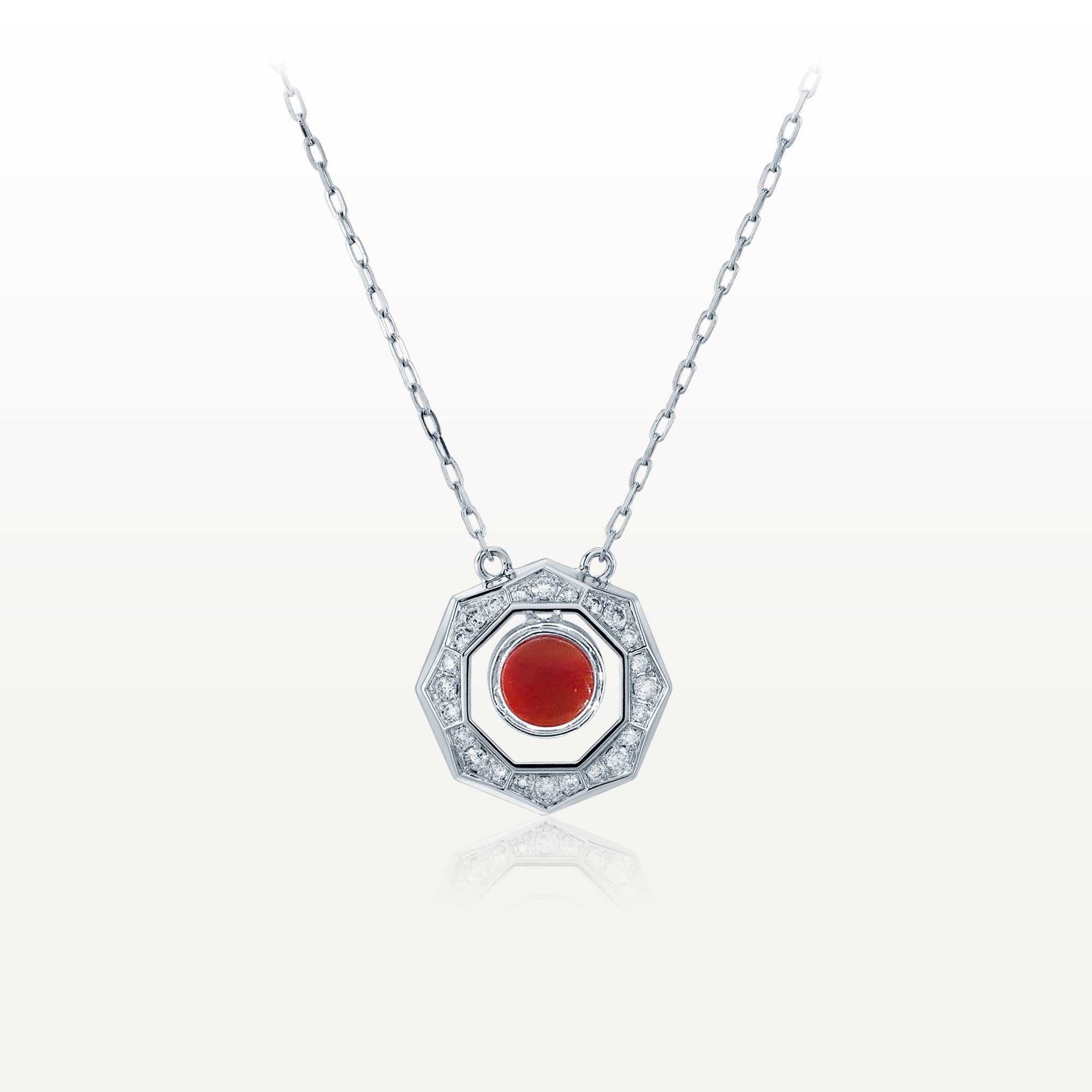 The Facet Coral White Gold Necklace TF-N06
