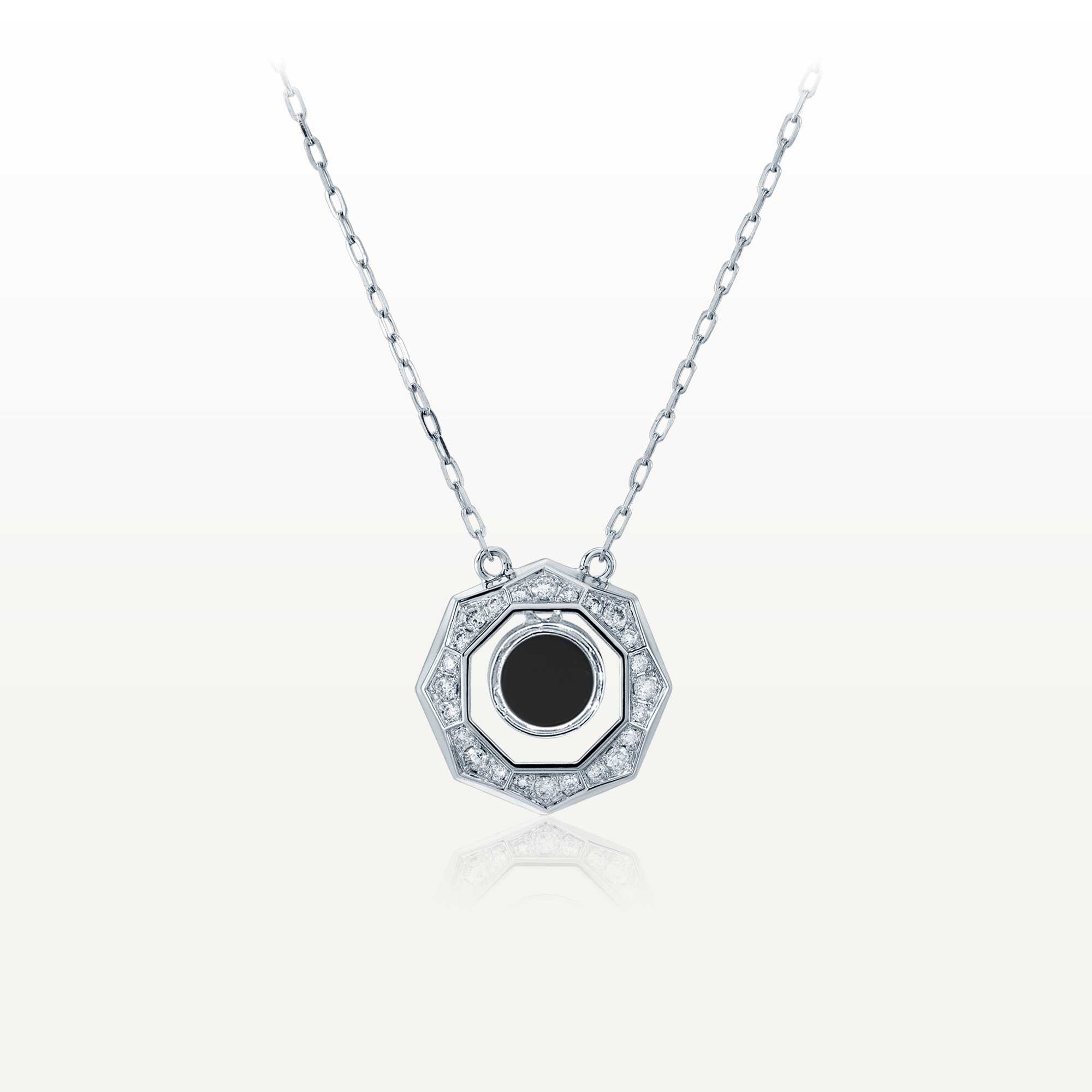 The Facet Onyx White Gold Necklace TF-N04