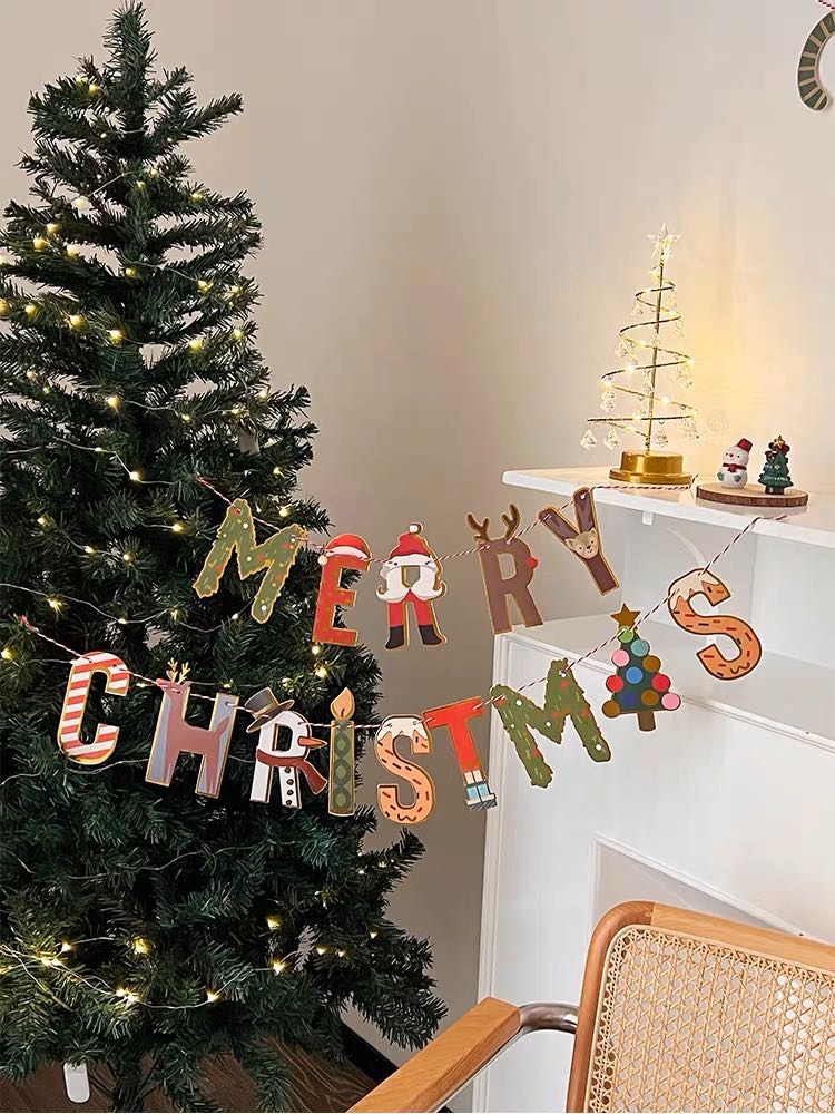 🚚พร้อมส่ง ตัวแขวนคำว่า merry christmas