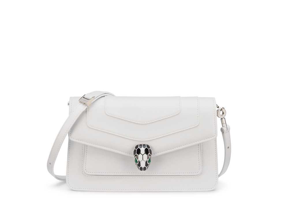 Serpenti Forever East-West Shoulder Bag - White