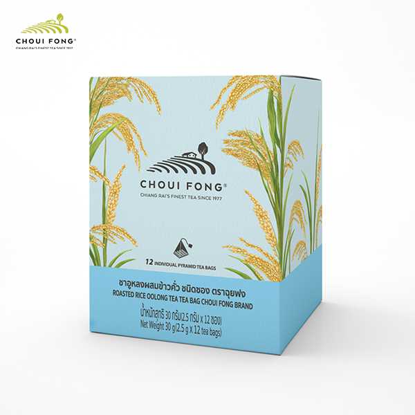 ชาอูหลงผสมข้าวคั่ว ชนิดกล่อง 30 กรัม (2.5gx12 ซองจุ่ม) Roasted Rice Oolong Tea (Tea Box) 30 g