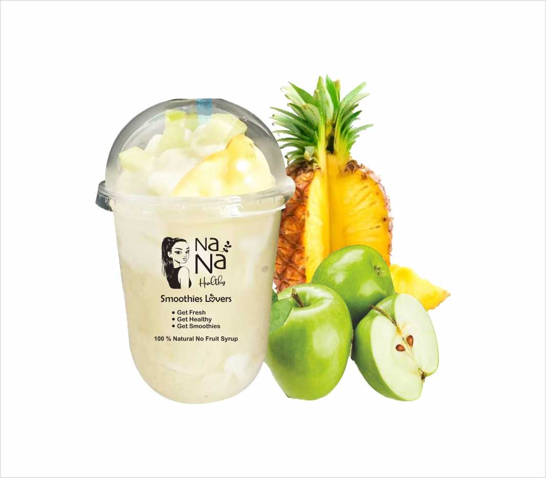 สมูทตี้โยเกิร์ตแอปเปิ้ลเขียว+สับปะรด / Green Apple + Pineapple yogurt Smoothie