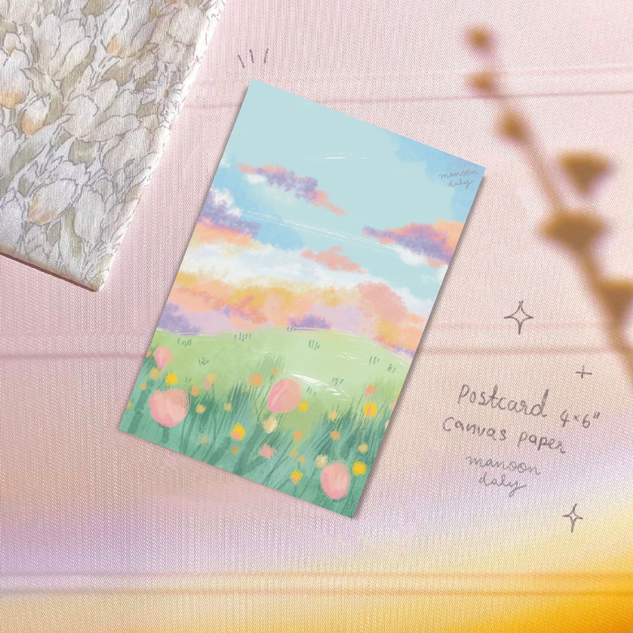 Tulips hill 🌷🍃 | Postcard 4x6”