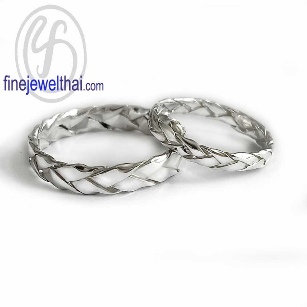 แหวนสาน-แหวนคู่-แหวนเกลี้ยง-แหวนเงินแท้-R1391_9200 (เลือกสีตัวเรือนได้)