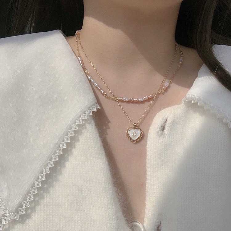 A036  สร้อย 2 ระดับ 2 เส้น สไตล์เกาหลี