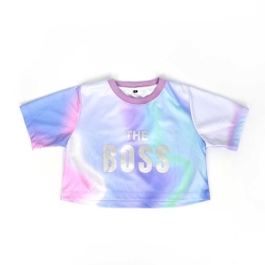 เสื้อคน - เสื้อยืด The Boss  S/M สีเรนโบว์ / Man T-shirt  ( S/M ) Rainbow