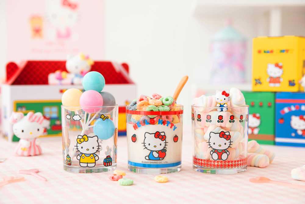 ( พร้อมส่ง ) Sanrio Hello Kitty Retro Glass Set 3P ชุดแก้วคิตตี้